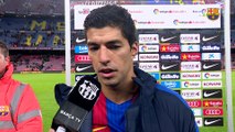 FC Barcelona players react to cup victory against Athletic Club