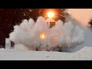 Plow Train Makes Short Work of Snowy Tracks