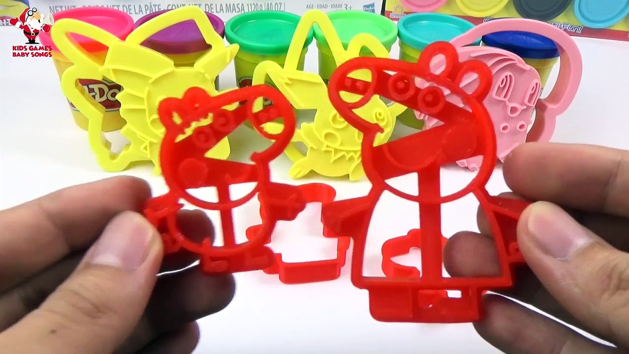 Colors For Children To Play And Learn With Pikachu Pokemon Peppa Pig Play Doh Toys