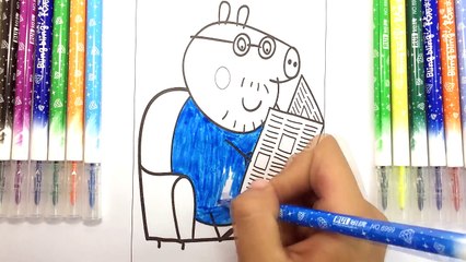 Peppa Pig read newspapers, Peppa Pig coloring book, coloring for kid - Kids Learn Painting