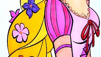 Disney Princess Rapuzel Tangled Coloring Book Page Fun for kids to Learn Art