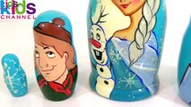 Kidschanel - Disney FROZEN Nesting Dolls with Surprise Toys feat. Elsa, Anna, Olaf, Kristoff 요 가바