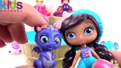 Kidschanel - Nick Jr. Little Charmers Play doh Toy Surprise Ice Cream with Hazel, Lavender, Posie