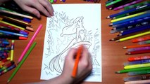 Mermaid Ariel New Coloring Pages for Kids Colors Coloring colored markers felt pens pencils
