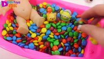 Kids Toys Utube - Learn Numbers Baby Doll Bath Time M&Ms Chocolate Surprise Eggs Play Doh Toys