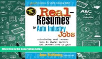 Download Real-Resumes for Auto Industry Jobs--: Including Real Resumes Used to Change Careers and