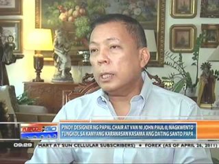 News to Go - Pinoy designer of the Papal chair talks about Pope John Paul II 4/27/11