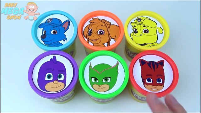 PJ MASKS Disney Play Doh Clay Cups Learn Colours Surprise Toys Paw Patrol Simpsons Donald Duck