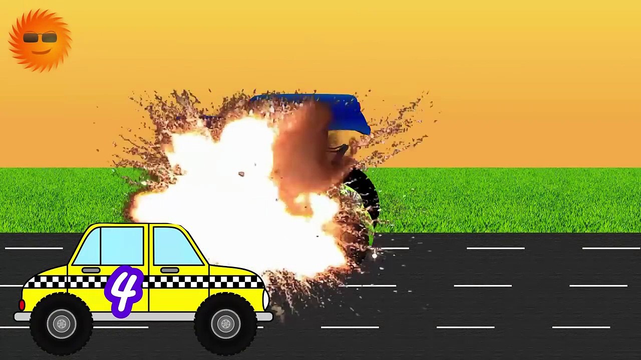 Monster Trucks Teach English Numbers to Toddlers with Cars - Kids Learn English or ESL