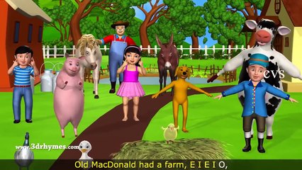 Old MacDonald Had A Farm 3D Animation Animals Songs & Nursery Rhymes for Children