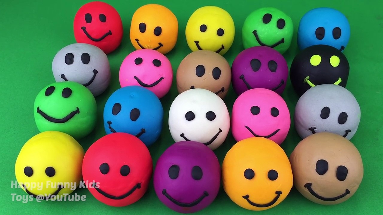 Fun Learning Colours and Numbers With Play-Doh Smiley Faces For Kids and Children