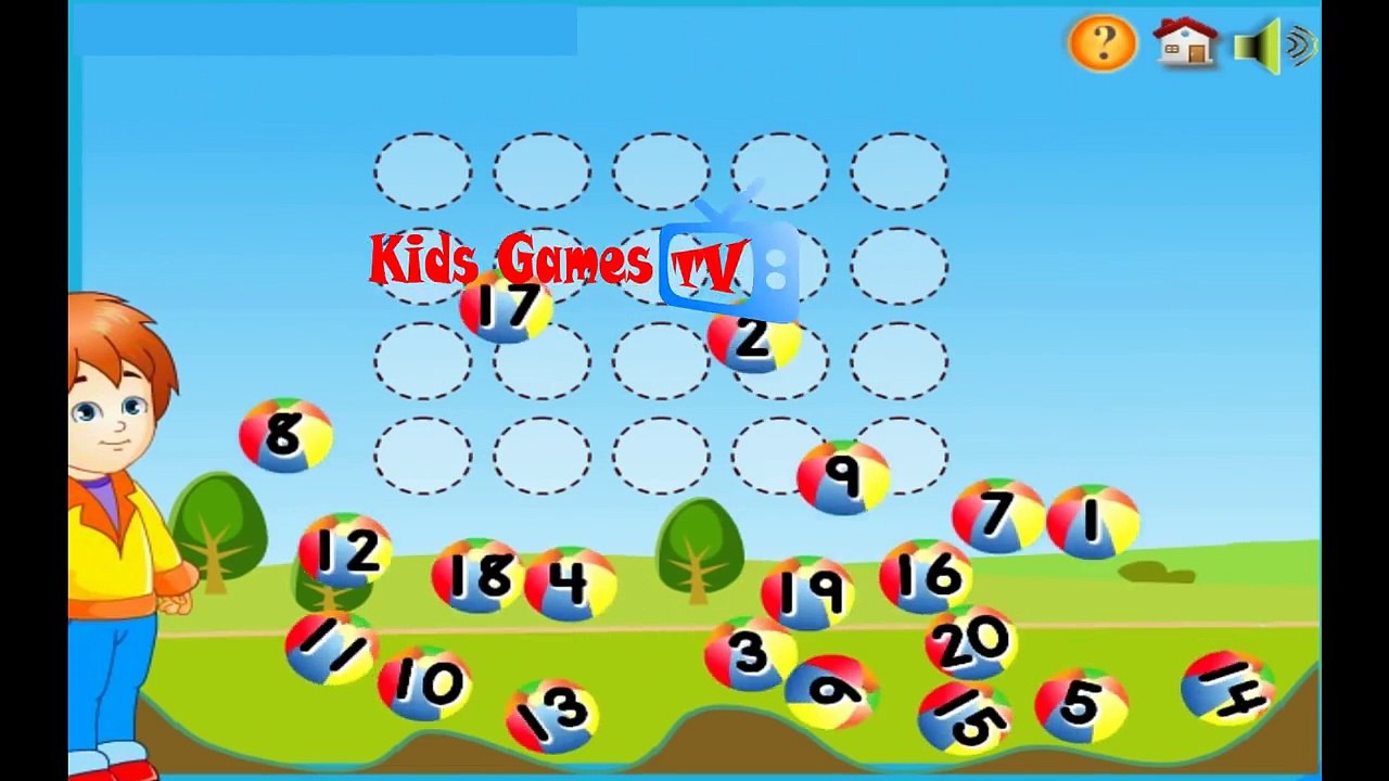 Learning to count numbers from 1 to 20 for kids