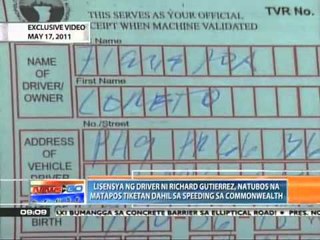 News to Go - Driver ni Richard Gutierrez nahuling speeding sa Commonwealth 5/19/11