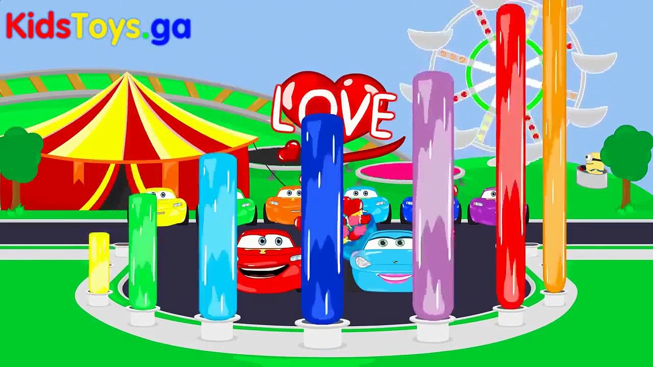 Kids Toys 2017 -  Learn Numbers & Colors with Funny Cars For Kids Spiderman and Lightning