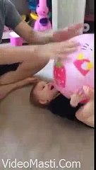 Funny Sound Baby Playing With Ball