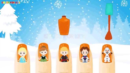 Learn Colors with Nail Arts SuperHeroes Cartoons   Colours to Kids Children Baby Learning Videos