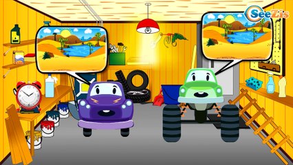 СБОРНИК: Весёлые МАШИНКИ Монстр Трак ГОНКИ В ГОРОДЕ - Развивающие видео для детей