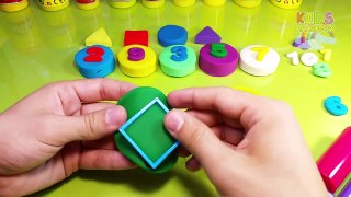 1 to 10 RANDOM Learning Numbers with Play-Doh Colorful Round Circle Fun & Creative Molds for Kids