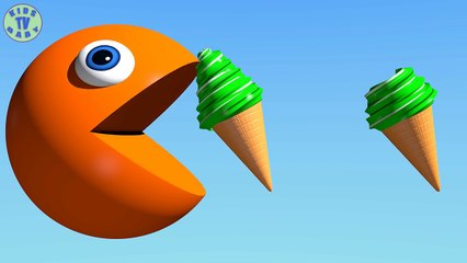 Learn Colors With 3D Ice Cream And Pacman For Kids, Toddlers, Babies