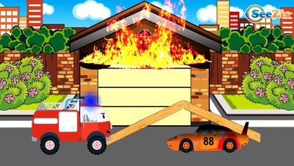 The Fire Truck in the City of cars - Emergency Cars for children - Kids Cartoon about Cars