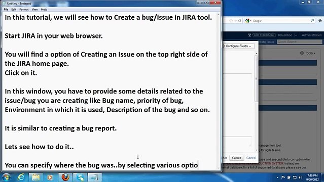 How to Create an Issue-Bug in JIRA