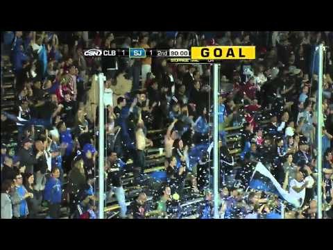 GOAL: Late flying volley, Alan Gordon ties it for the San Jose Earthquakes