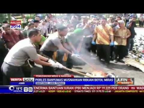 Polres Banyumas Musnahkan Ribuan Botol Miras