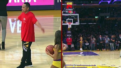 Lakers Fan Hits Halfcourt Shot for $95,000! _ 01.03.17-XYL5gkvLVeE