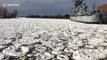 Strong winds bring massive amounts of ice to Buffalo river