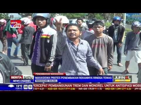 Massa Protes Penembakan Mahasiswa oleh Polisi di Makassar