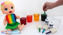 Learn Colors Play Doh Rainbow Popsicles Ice Cream Paint Baby Doll Finger Family * RainbowLearning