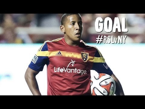 GOAL: Joao Plata wraps one into the side netting | Real Salt Lake vs New York Red Bulls