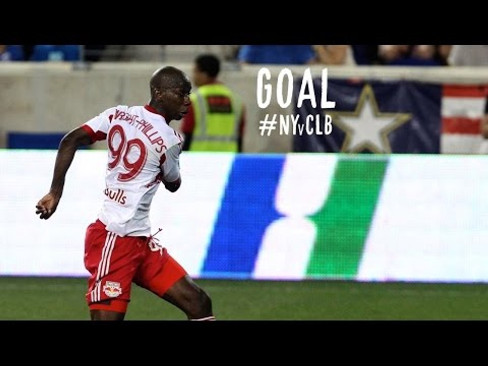GOAL: Bradley Wright-Phillips latches on to a Thierry Henry cross to make it 1-0