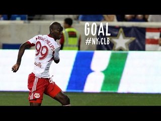 GOAL: Bradley Wright-Phillips latches on to a Thierry Henry cross to make it 1-0
