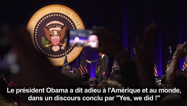 Yes we did : le discours d'adieu du président Obama