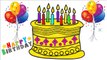 How to Color Birthday Cake Coloring Page for Kids, Learning Colors With Birthday Cake Balloon Colors