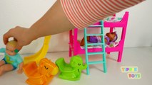 Baby Doll Bunk Beds Playing on the Slide Feeding Time and Bed Time-rMcfBoSgSF0