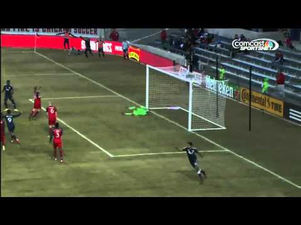 GOAL: Octavio Rivero slots one past Jon Busch
