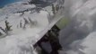 Images d'un snowboardeur pris dans une avalanche !