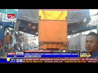 Jembatan Rusak  Akibat Ditabrak Bus