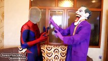 SPIDERMAN vs JOKER! Joker Kicked By Spiderman w/ Pink Spidergirl! - in Real Life Superhero Movie!!