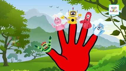 Finger Family Apple Cartoon YO GABBA GABBA Finger Collection | Finger Family Songs