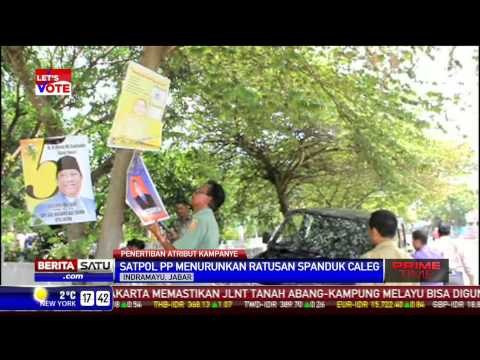 Menyalahi Aturan, Ratusan Spanduk Kampanye Diturunkan