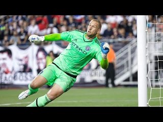 SAVE: Josh Saunders makes an incredible kick save to keep the game tied