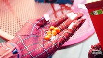 Skittles Spiderman vs Venom - Color Changing Spiderman Prank | Real Life Superhero Movie! B^)