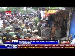 Pembongkaran Bangunan Liar di Bekasi Diwarnai Baku Hantam