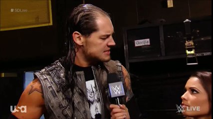 Dasha Fuentes, Baron Corbin and AJ Styles Backstage Segment