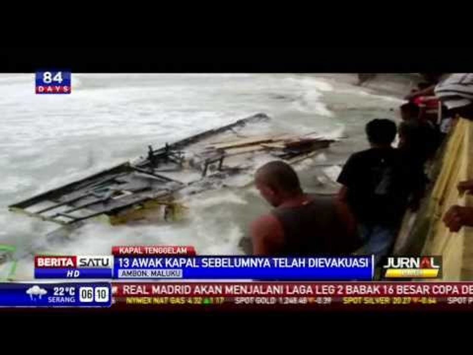 Dihantam Ombak, Sebuah Kapal Tenggelam di Perairan Ambon