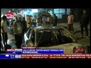 Sedan Terbakar di Jalan Margonda Depok