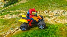 Tractors Funny Party with Spiderman Color Cars & Trucks Nursery Rhymes Children Songs